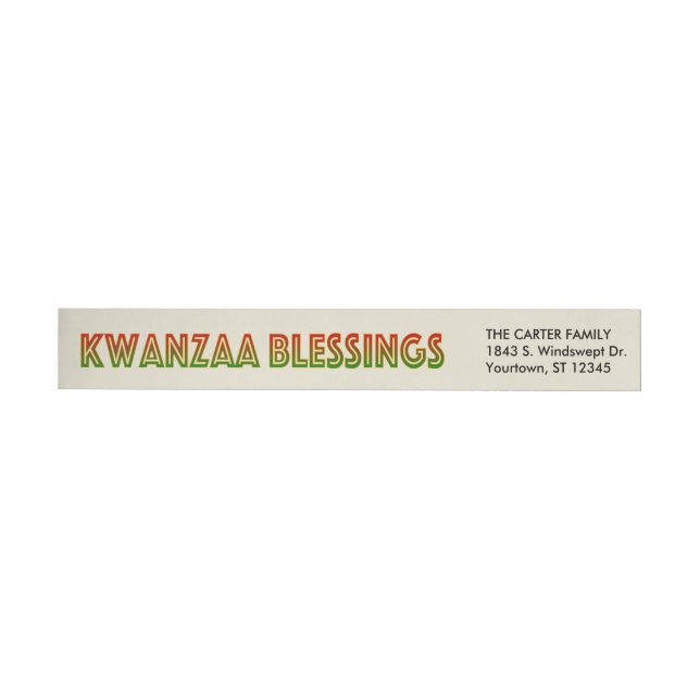 Kwanzaa Blessings | Return Address Wrap Around Label (Individual)