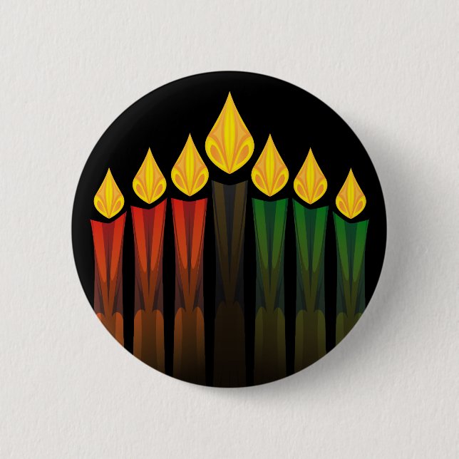 kwanzaa candles 2 inch round button (Front)