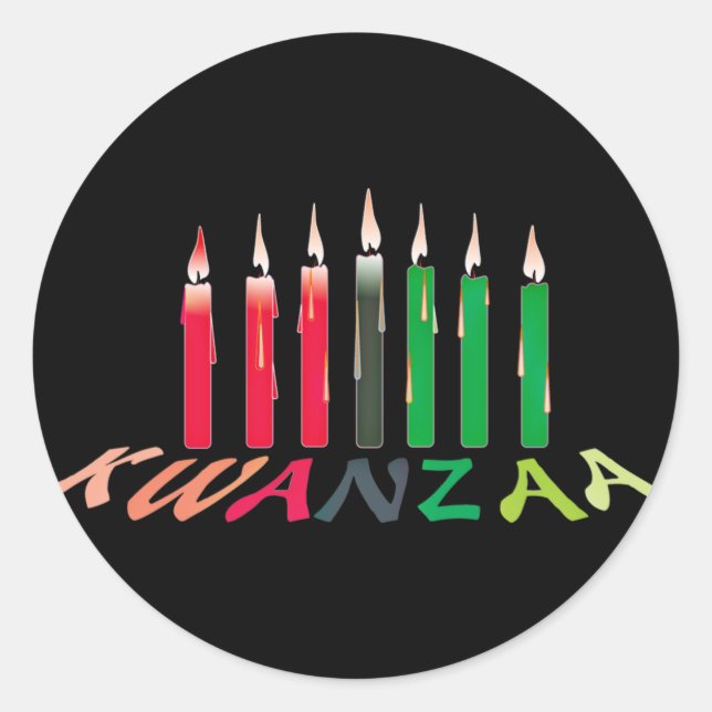 Kwanzaa Candles Classic Round Sticker (Front)