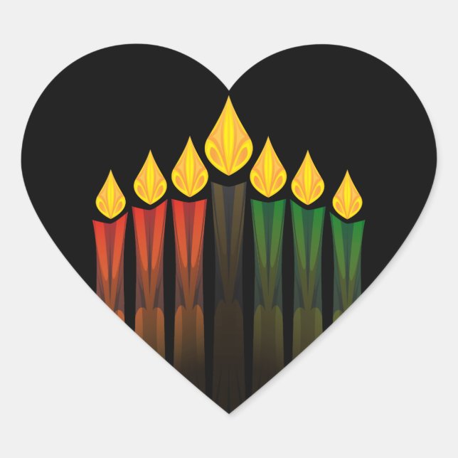 kwanzaa candles heart sticker (Front)