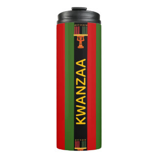 Kwanzaa Celebration Pan-African Vertical Stripes Thermal Tumbler