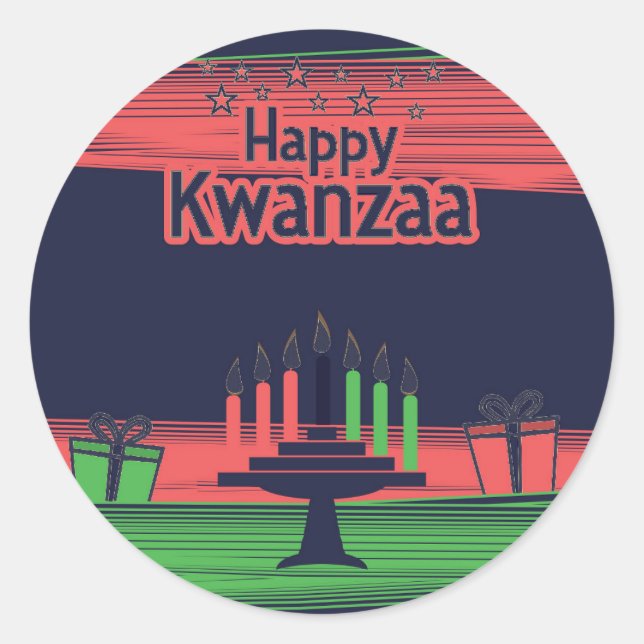 Kwanzaa Classic Round Sticker (Front)