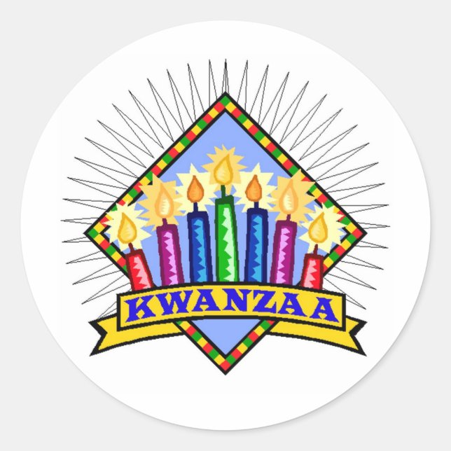 Kwanzaa Classic Round Sticker (Front)