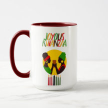 Kwanzaa Coffee Mug with Red Accents, 15 oz