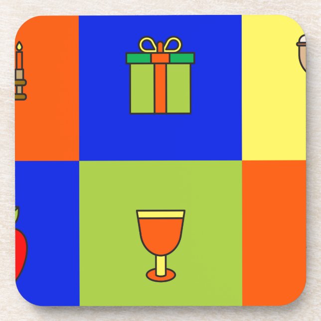 kwanzaa colorblock coaster (Front)