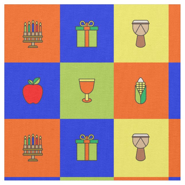 kwanzaa colorblock fabric (Close Up)