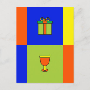 kwanzaa colorblock postcard