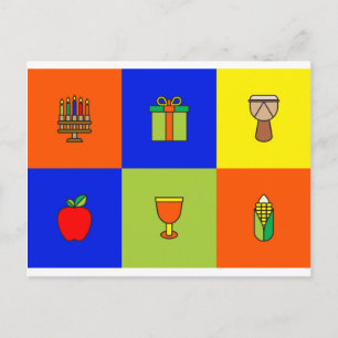kwanzaa colorblock postcard