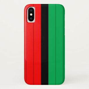 Kwanzaa Colours Red Black Green Stripes Pattern iPhone X Case
