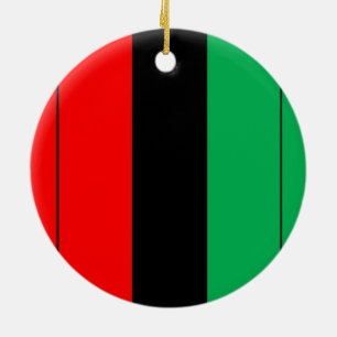 Kwanzaa Colours Red Black Green Stripes Pattern Ceramic Ornament