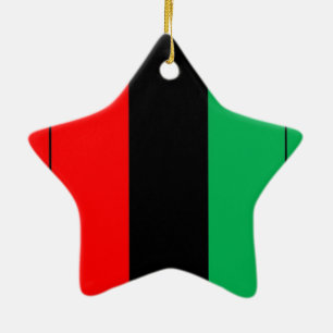 Kwanzaa Colours Red Black Green Stripes Pattern Ceramic Ornament