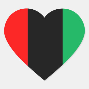 Kwanzaa Colours Red Black Green Stripes Pattern Heart Sticker