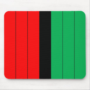 Kwanzaa Colours Red Black Green Stripes Pattern Mouse Pad
