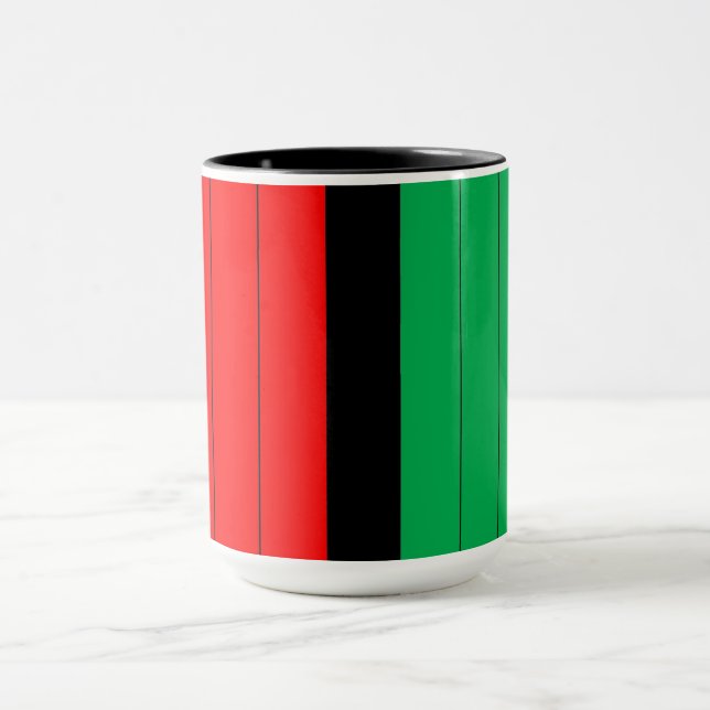 Kwanzaa Colours Red Black Green Stripes Pattern Mug (Center)