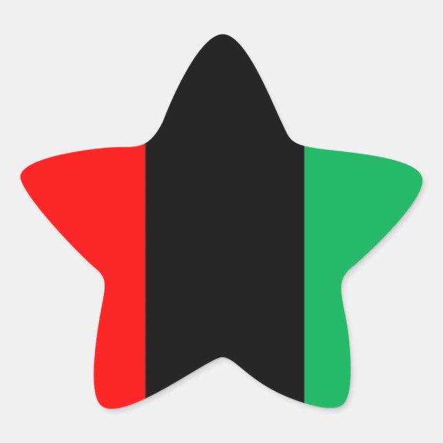 Kwanzaa Colours Red Black Green Stripes Pattern Star Sticker (Front)