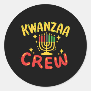 Kwanzaa Crew Kinara Candles Black Heritage Holiday Classic Round Sticker