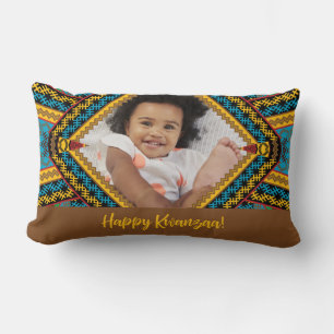 Kwanzaa Custom Brightly Coloured Diamond Patter Lumbar Pillow