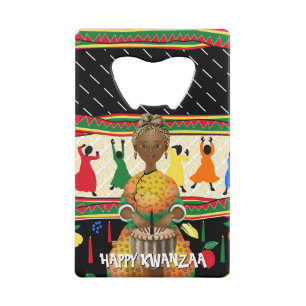 Kwanzaa First Fruits Harvest Credit Card Bottle Opener