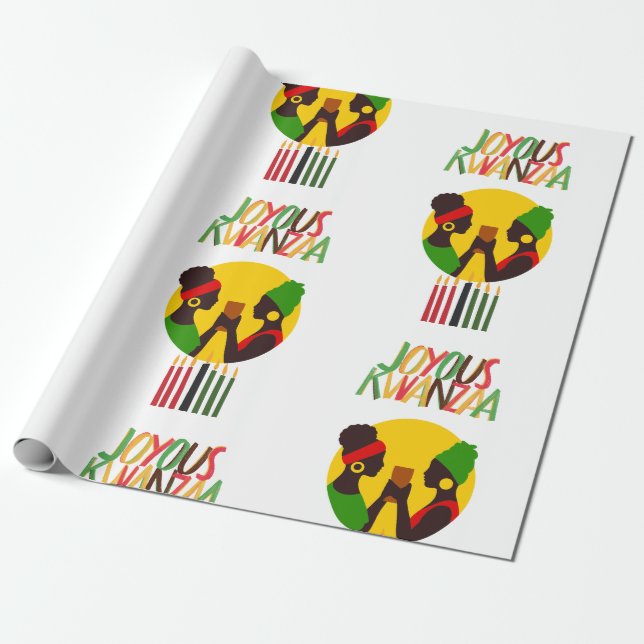 Kwanzaa Gift Wrapping Paper (Unrolled)