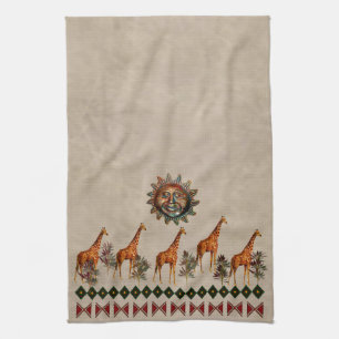 Kwanzaa Giraffes Kitchen Towel