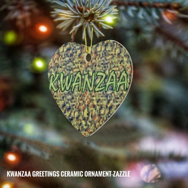 Kwanzaa Greetings Ceramic Ornament (Creator Uploaded)