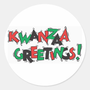 Kwanzaa Greetings Classic Round Sticker