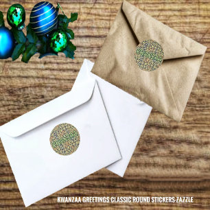 Kwanzaa Greetings Classic Round Sticker