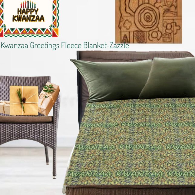 Kwanzaa Greetings Fleece Blanket (Creator Uploaded)