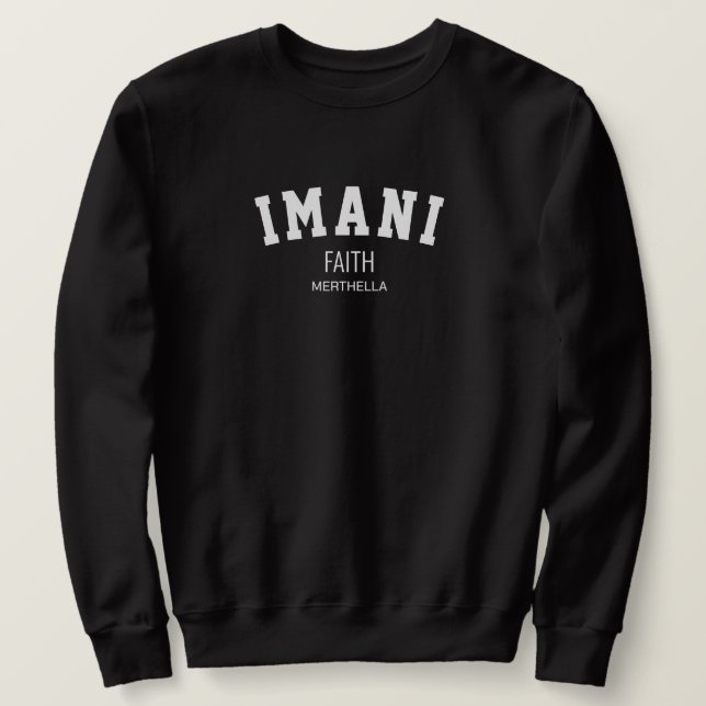 Kwanzaa IMANI Faith Personalized Sweatshirt (Design Front)
