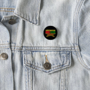 Kwanzaa Kinara Candles   1 Inch Round Button