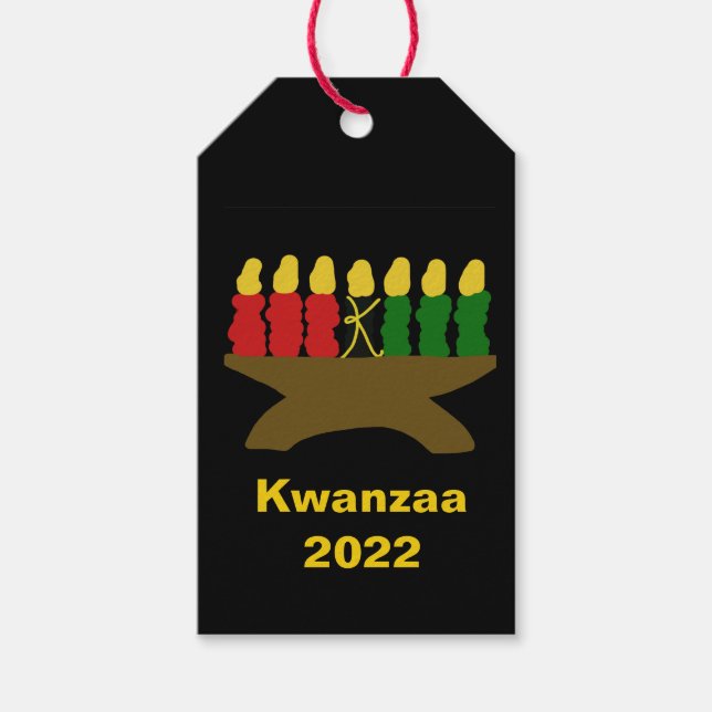 Kwanzaa Kinara Candles  Gift Tags (Front)
