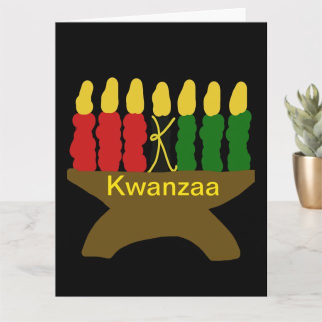 Kwanzaa Kinara  Card (Small Plant)