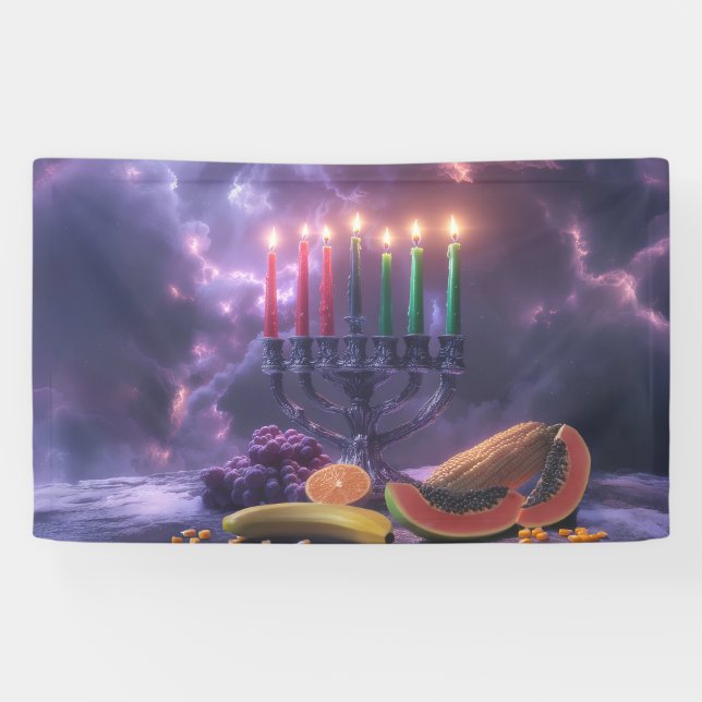 KWANZAA - KINARA - MISHUMAA SABA -  BANNER (Horizontal)