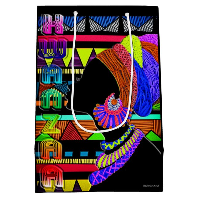 Kwanzaa  medium gift bag (Back)
