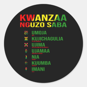 Kwanzaa - Nguzo Saba - The Seven Principles Design Classic Round Sticker