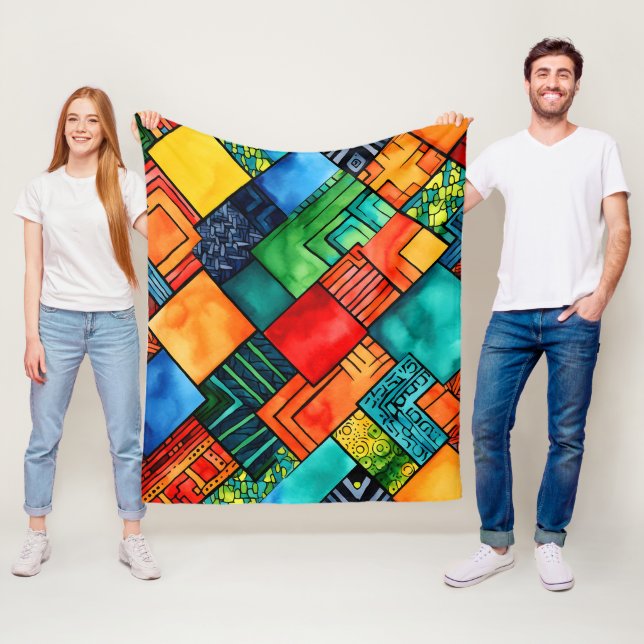 Kwanzaa Pattern Fleece Blanket (In Situ)