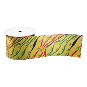 Kwanzaa Patterns Satin Ribbon