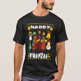 Kwanzaa Principles Candles Black African Diaspora  T-Shirt