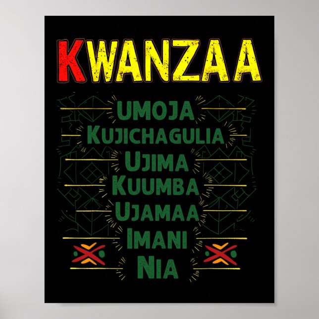 Kwanzaa Principles Celebration African American He Poster (Front)