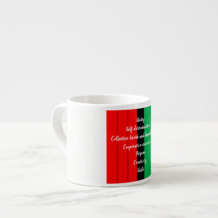 Kwanzaa Principles Red Black Green Stripes Pattern Espresso Cup