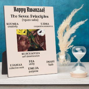 KWANZAA PRINCIPLES Tabletop Plaque with Easel