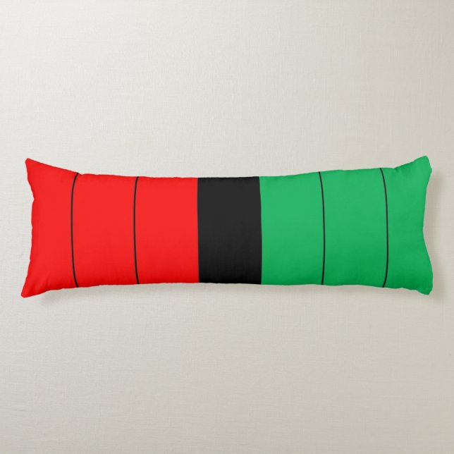 Kwanzaa Red Black Green Kinara Striped Pattern Body Pillow (Front)