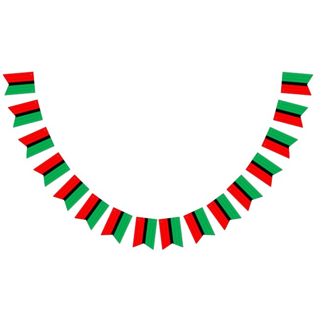 Kwanzaa Red Black Green Kinara Striped Pattern Bunting Flags (All)