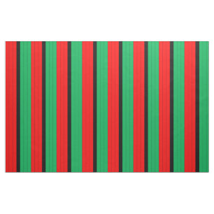 Kwanzaa Red Black Green Kinara Striped Pattern Fabric