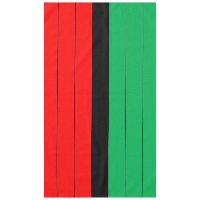 Kwanzaa Red Black Green Kinara Striped Pattern Tablecloth (Front)