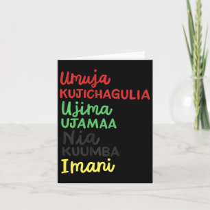 Kwanzaa Seven Principles African American Christma Card