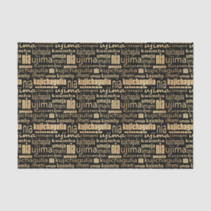 Kwanzaa Seven Principles (Black/Gold)   Tissue Paper