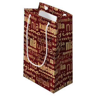 Kwanzaa Seven Principles(Red/Gold)    Small Gift Bag