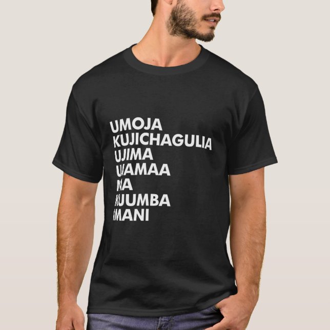 Kwanzaa Seven Principles T-Shirt (Front)