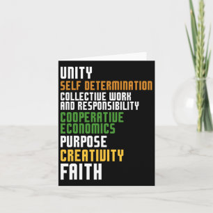 Kwanzaa Seven Principles Unity Self Determination  Card